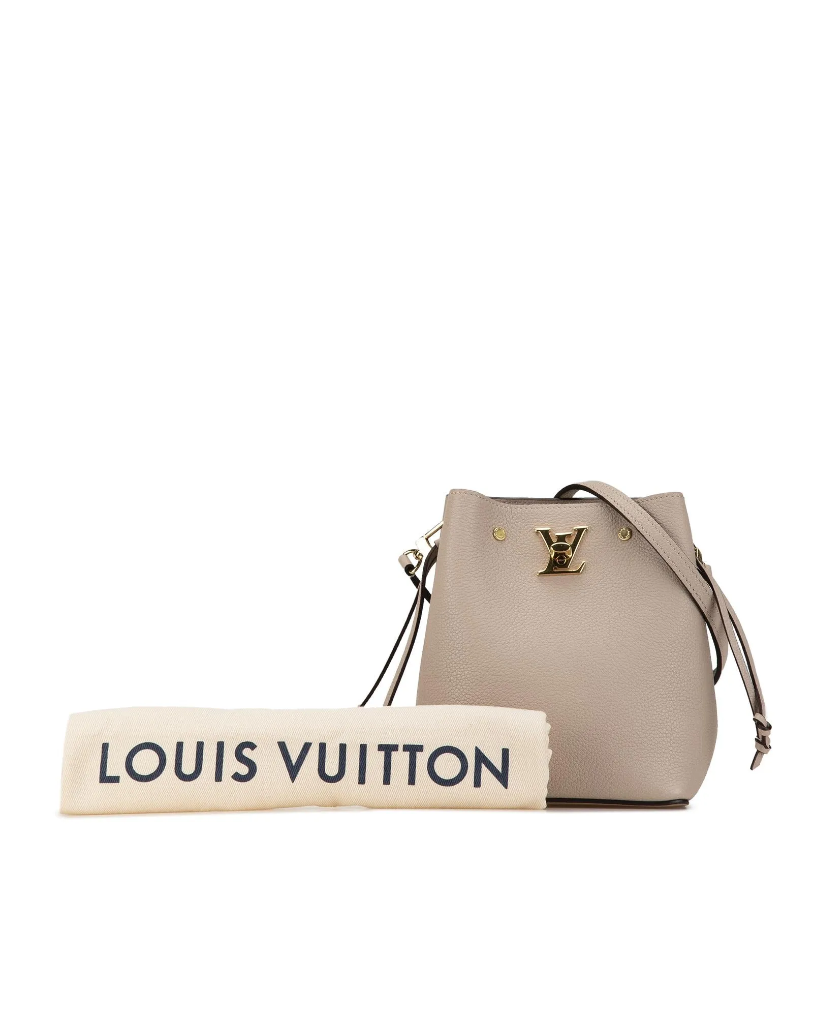 Louis Vuitton Dauphine MM Taurillon Leather Bucket Bag Beige HZ110BOJ9SKE8L4F