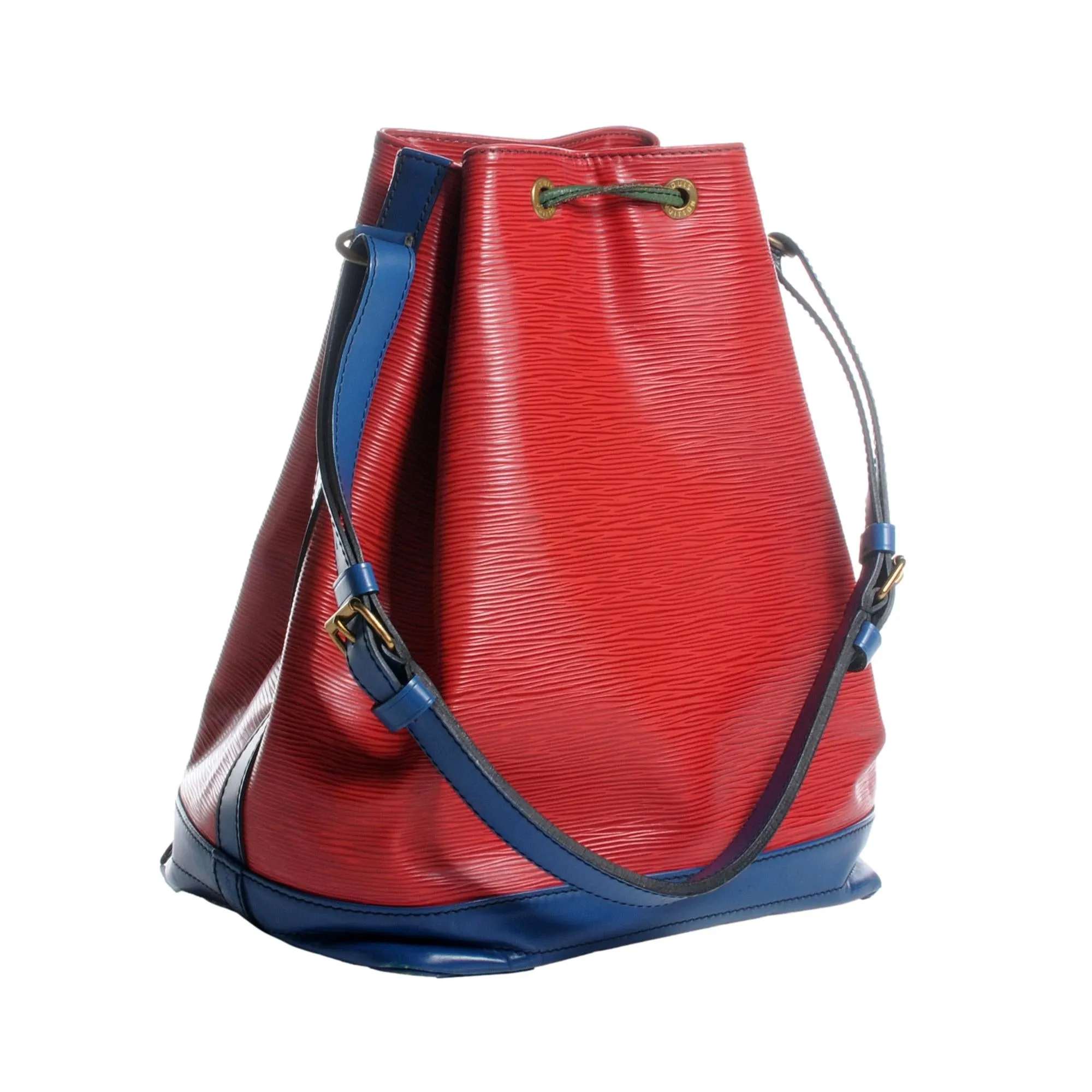 Louis Vuitton Epi Noe Red Tri-Color Leather Drawstring Bucket Bag