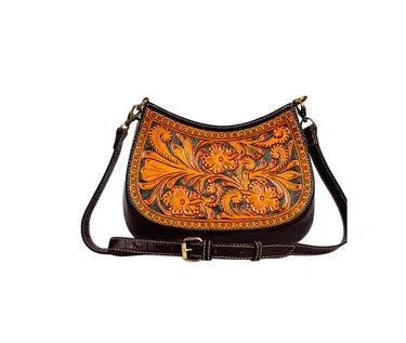 Myra Bag: "DAISY HILL TRAIL HAND-TOOLED BAG"