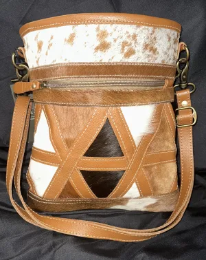 Myra Bag: "DAKOTA PLAINS HAIR-ON HIDE CANVAS BAG"