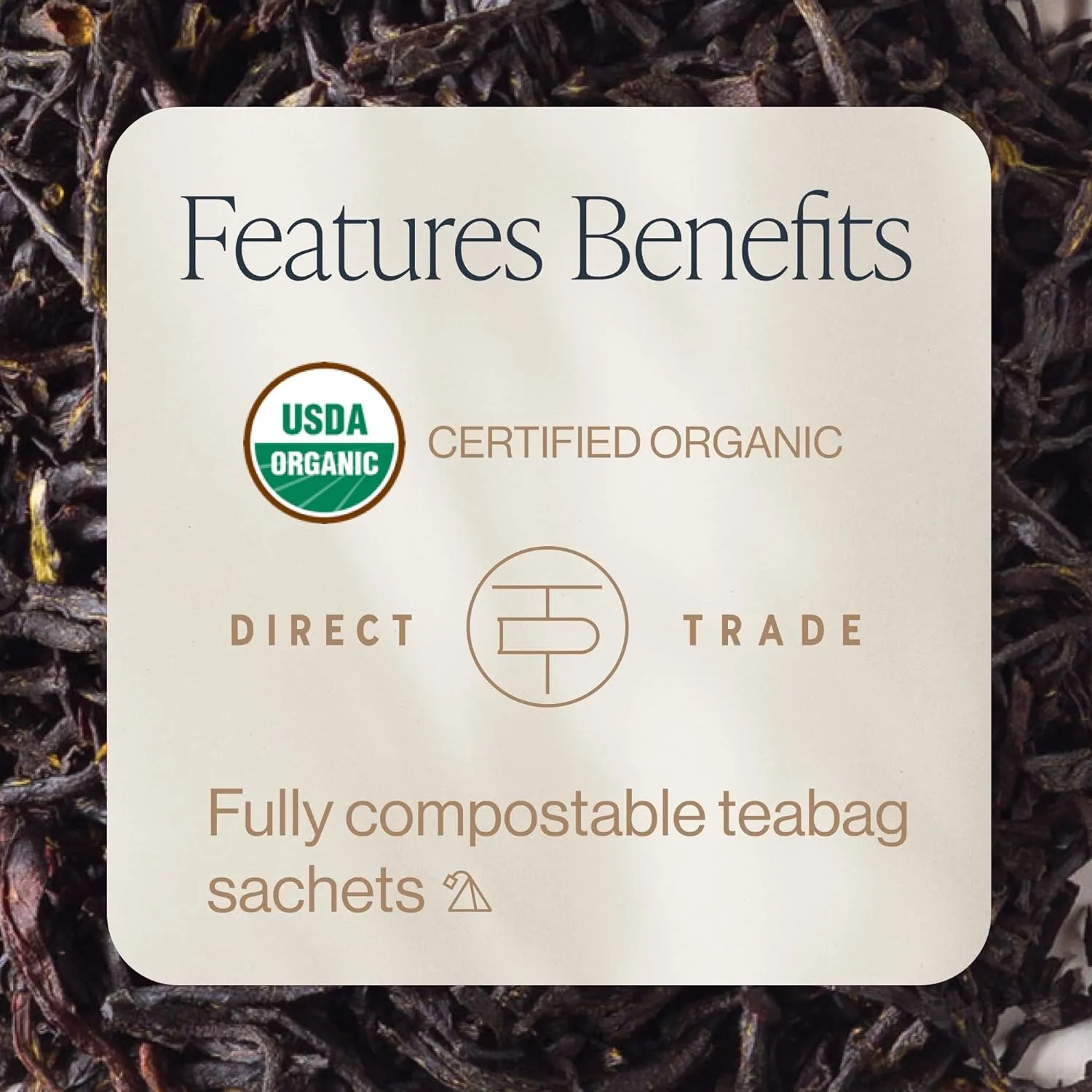 Organic Sachet Tea Bags, Certified Kosher Pure Black Tea with Bergamot Oil