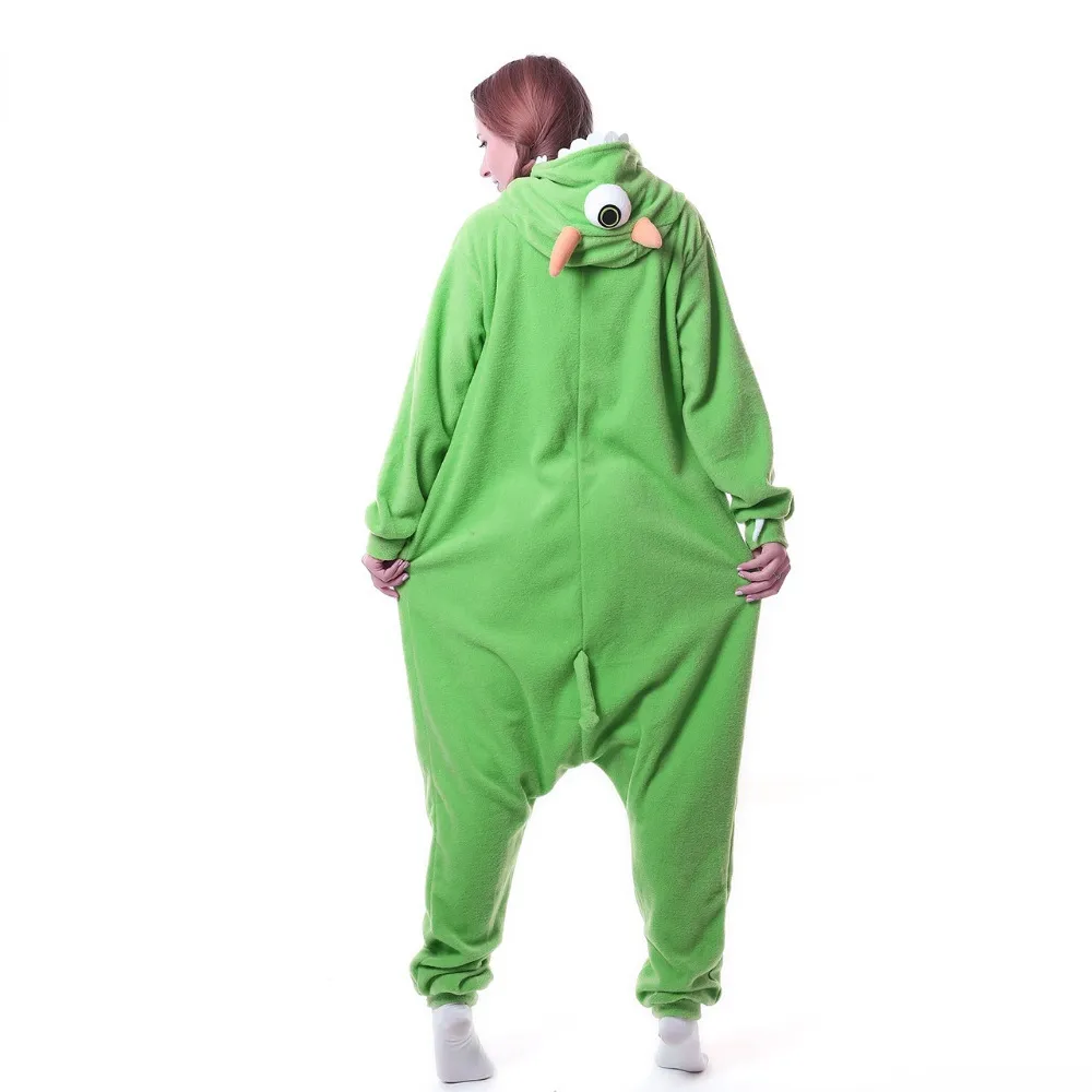 Pajamas fleece onesie adult animal pajamas cartoon green one-eyed monster clothing winter pajamas  funny