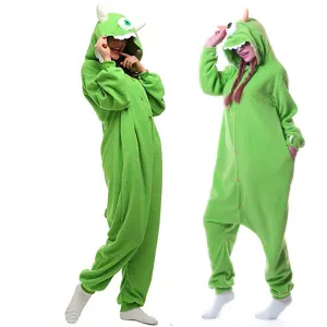 Pajamas fleece onesie adult animal pajamas cartoon green one-eyed monster clothing winter pajamas  funny