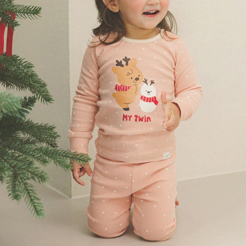 Spandex Brushed Fabric Pajamas Set-My Twin