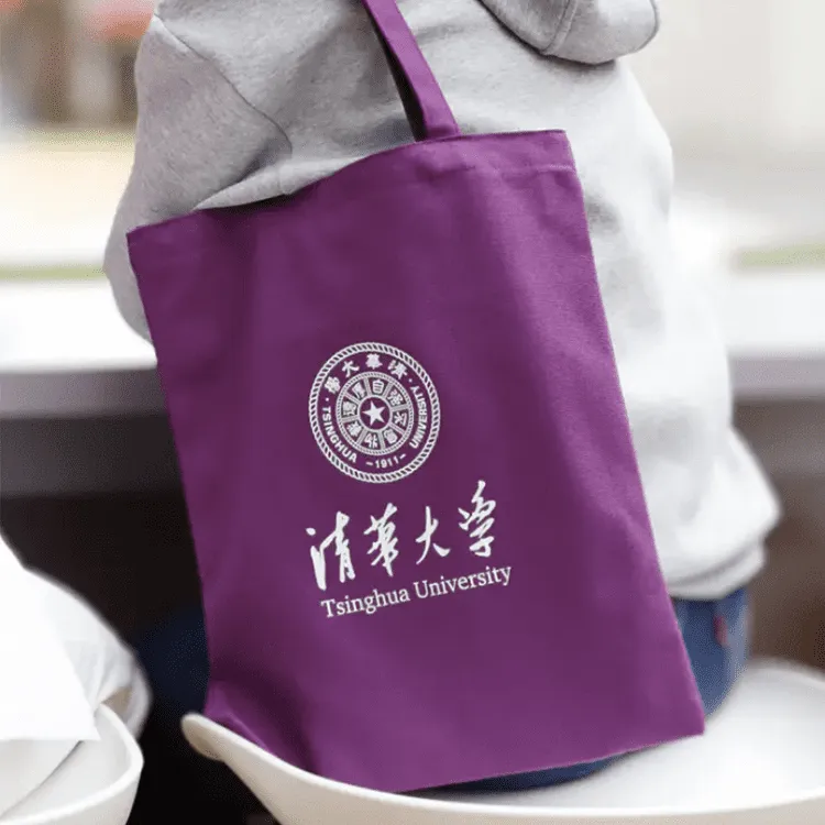 Premium Canvas Tote Bags from Tsinghua University with Durable Handles