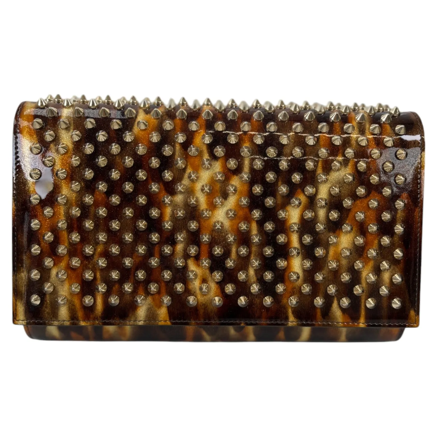 Women's Paloma Leopard Spike Clutch Burnt Orange