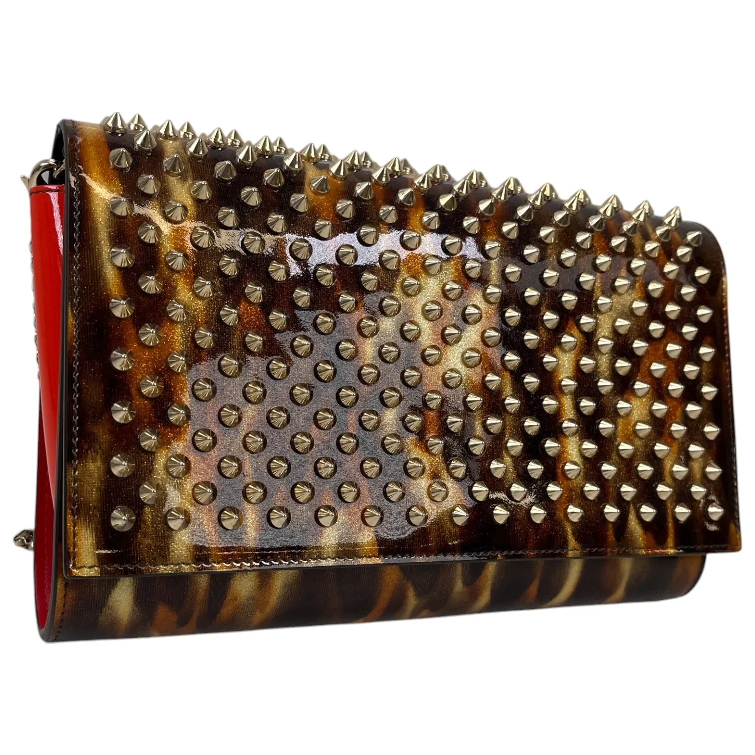 Women's Paloma Leopard Spike Clutch Burnt Orange