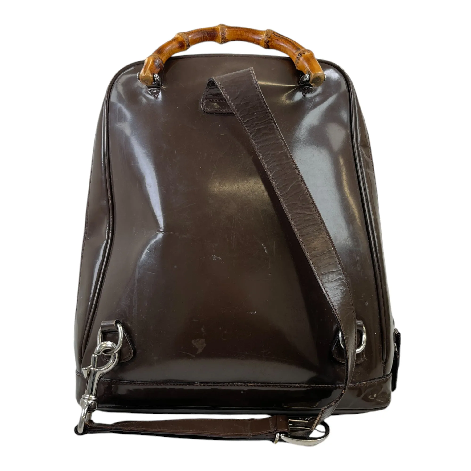 Women's Vintage Bamboo Sling Handle Backpack Brown